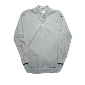 Geoffrey Beene Striped Tunic Shirt Small S Long Sleeve Seersucker Button Up